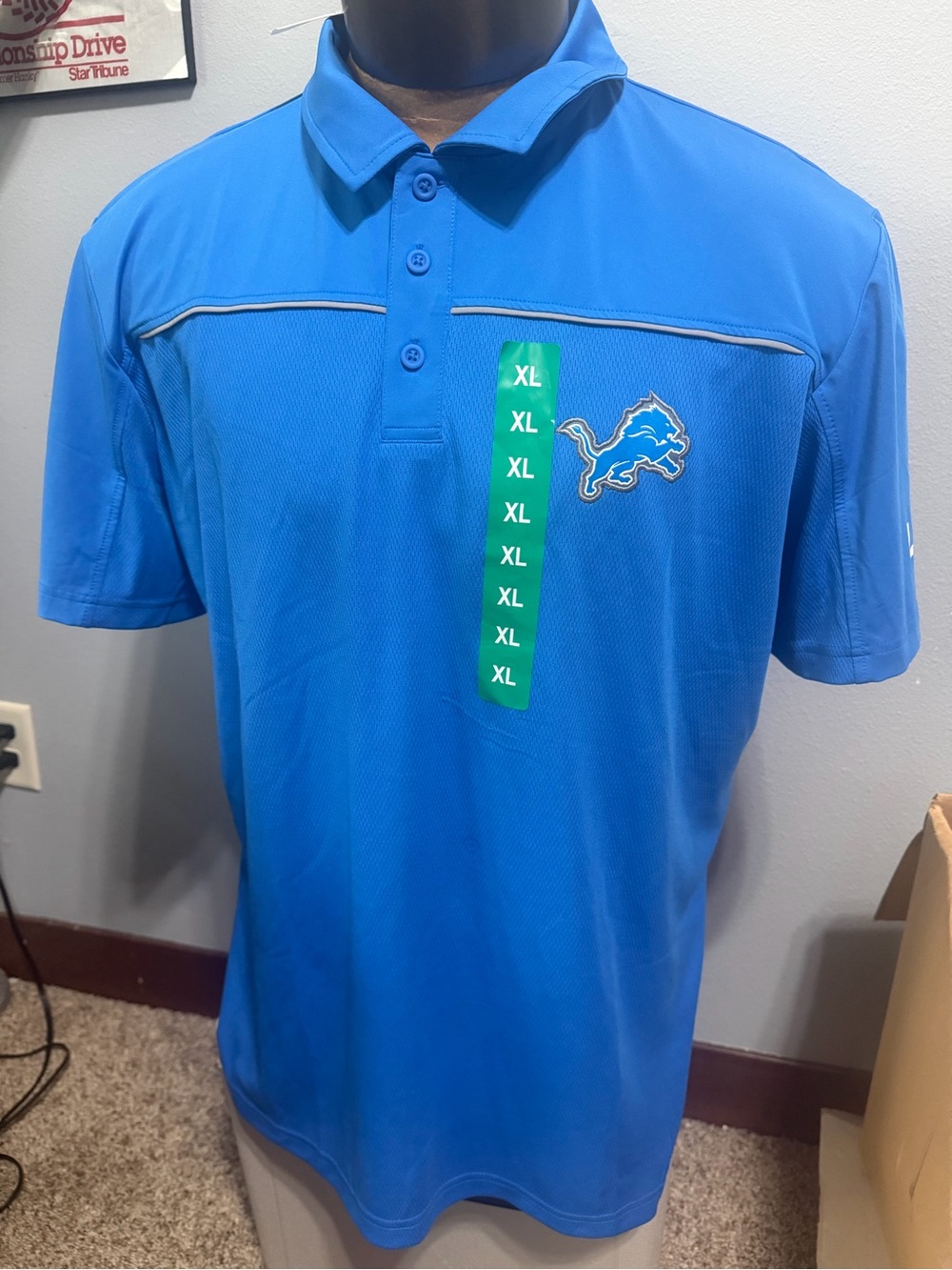 NFL Detroit Lions Performance Polo Shirt - Blue